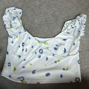 White Floral Top